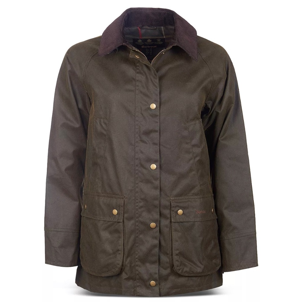 Barbour Cotton Waxed Jacket with Corduroy Collar